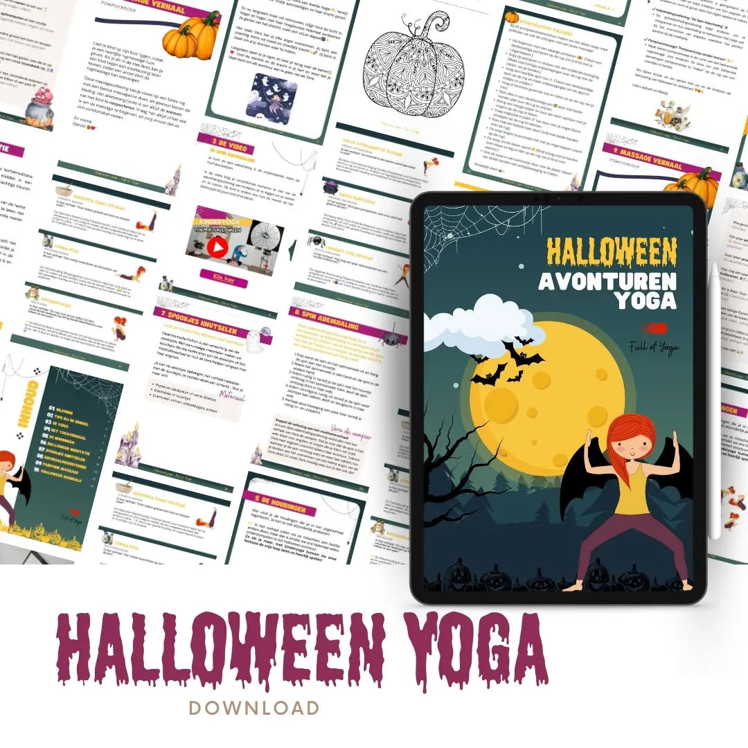 Halloween kinderyoga en meditatiebundel - digitaal Full of yoga