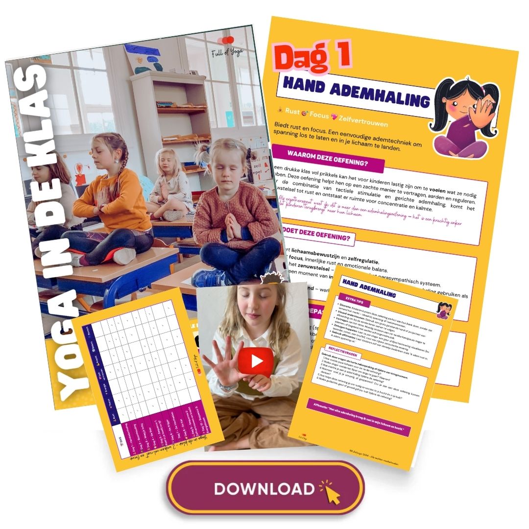 Yoga in de Klas – 2 Weken vol Rust & Focus | Downloadbaar Werkboek Full of yoga