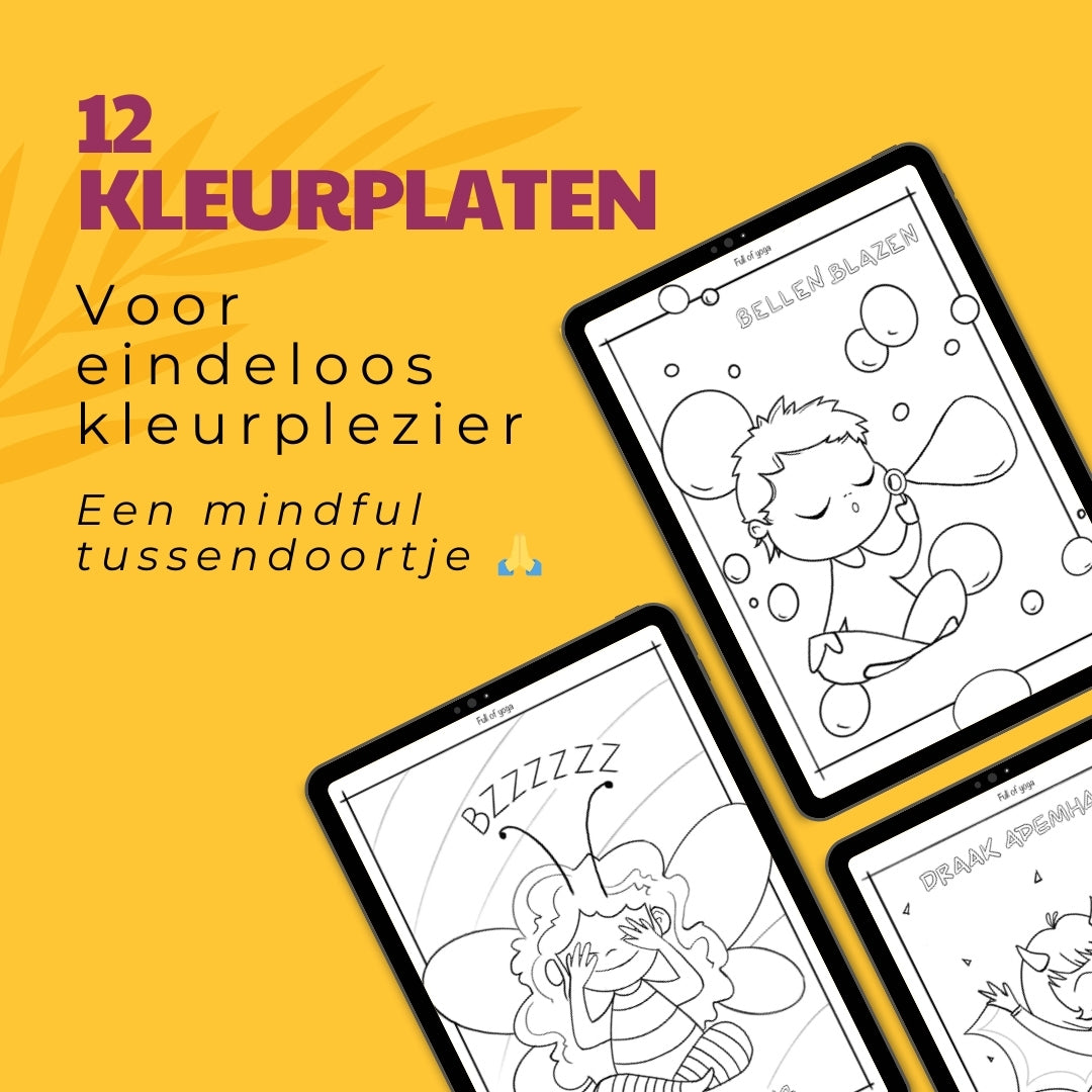 Kleurplaten met ademhalingsoefeningen - digitaal