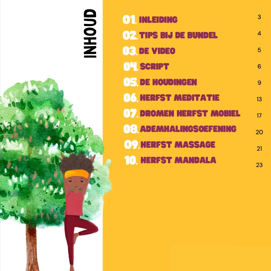 Herfst kinderyoga en meditatiebundel - download