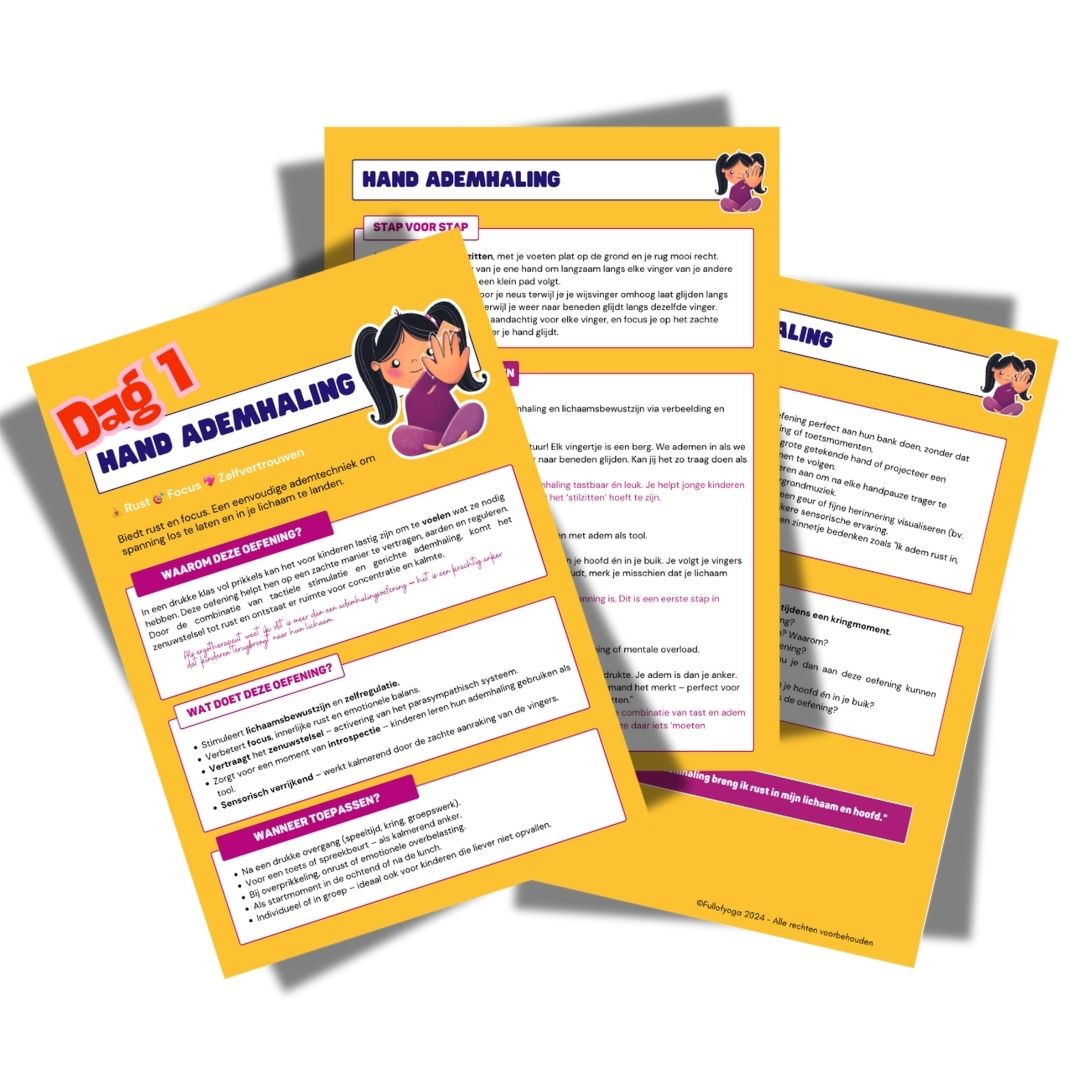 Yoga in de Klas – 2 Weken vol Rust & Focus | Downloadbaar Werkboek Full of yoga