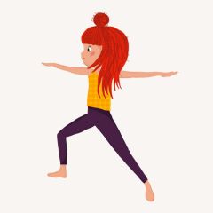illustratie van kinderyoga houding de krijger
