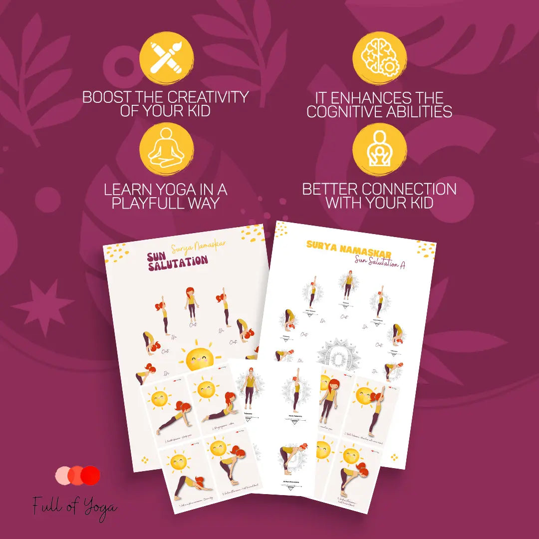 Zonnegroet voor Kinderen en Volwassenen – Digitale Kaarten & Poster Full of yoga