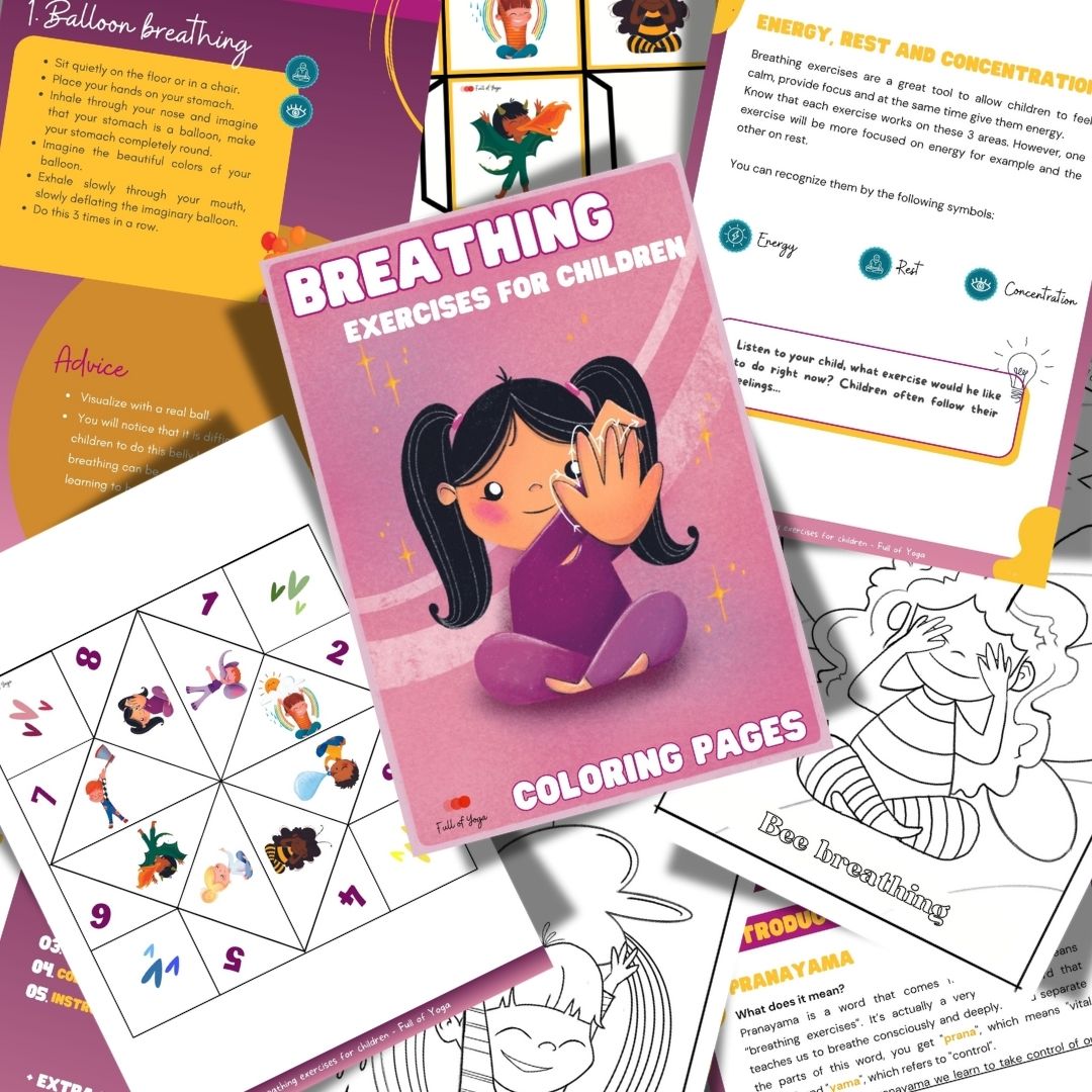 12 pages à colorier sur la respiration pour une collation consciente - numérique