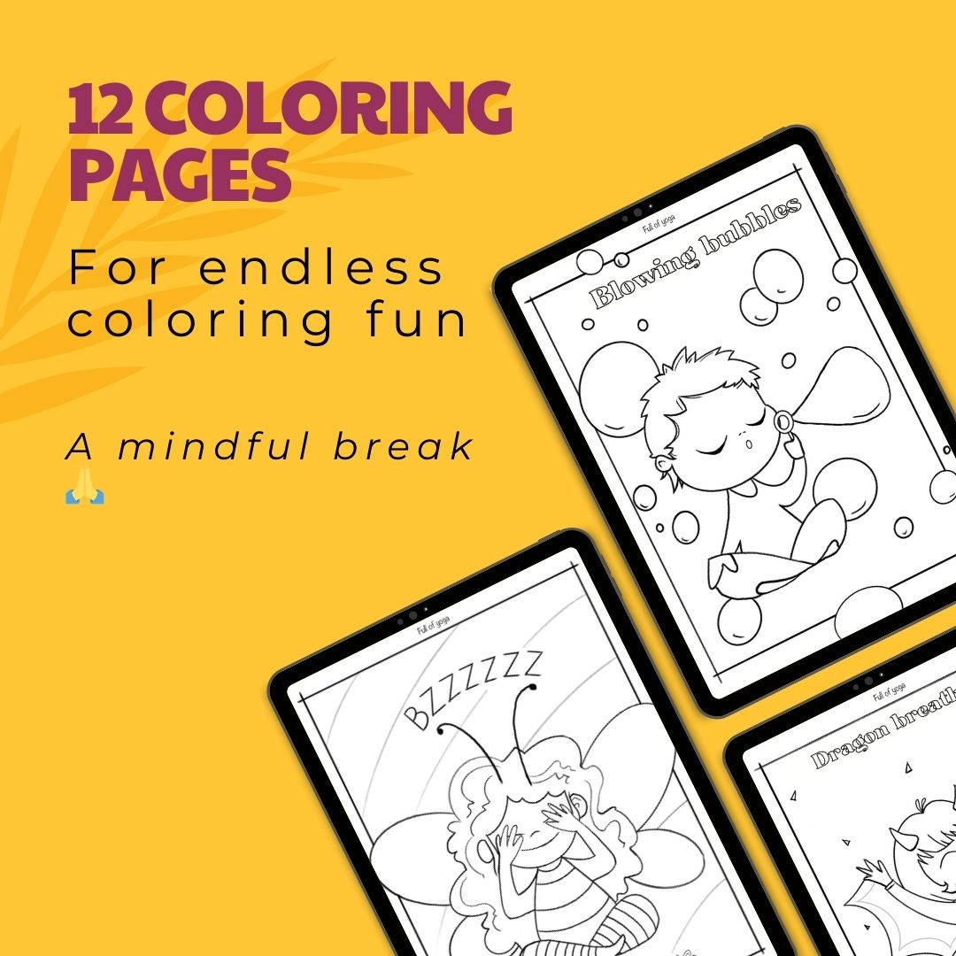 12 pages à colorier sur la respiration pour une collation consciente - numérique