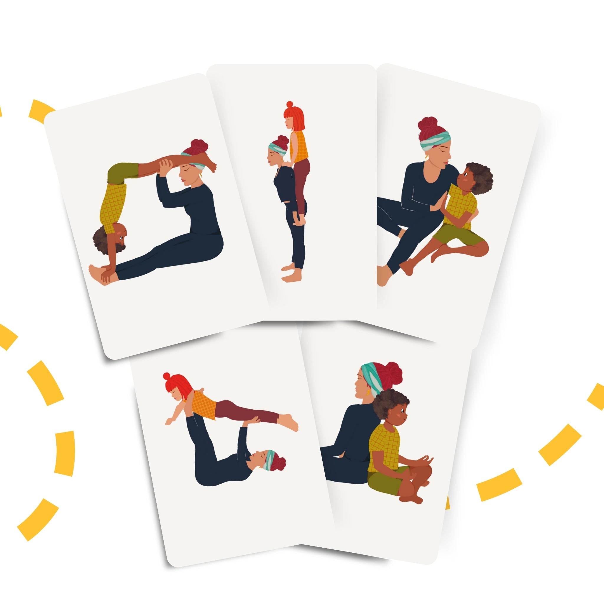 Family yoga card game - duo yoga adult & child